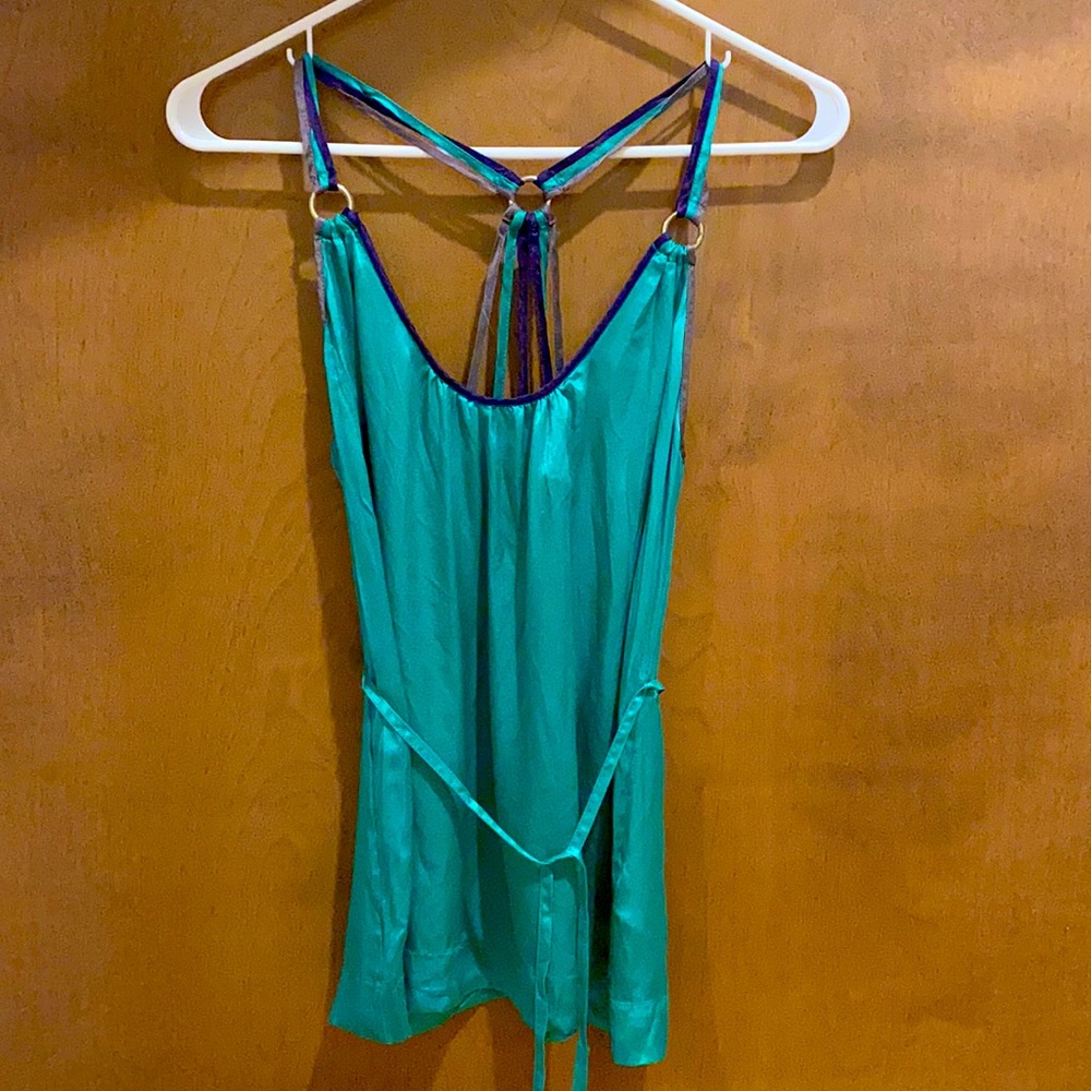 French Connection Green Strappy Sleeveless Blouse